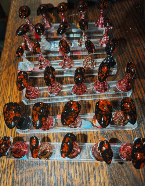 Crime Scene black and red splatter Halloween press-on nails